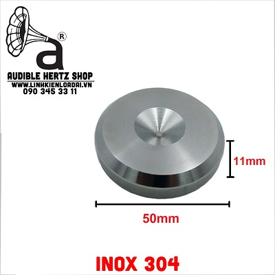 Chân đinh chén hứng bằng Inox 304 size 50mm x 11mm